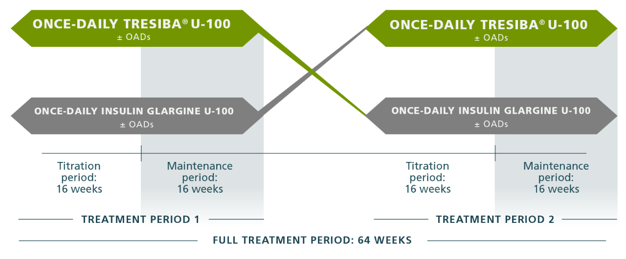Tresiba® U-100 vs Insulin Glargine U-100 - SWITCH 2 study design