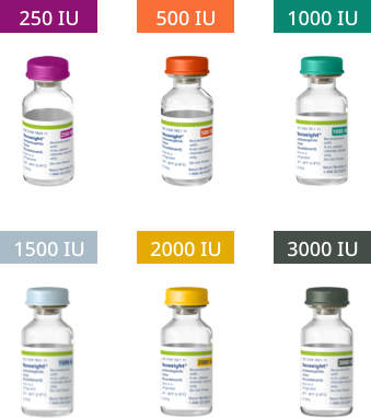 Six single-use vials containing different dose strengths