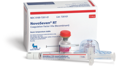 NovoSeven® RT (coagulation Factor VIIa, recombinant) box and contents