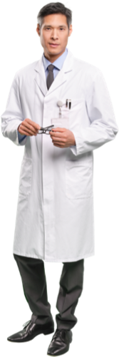 Doctor holding glasses