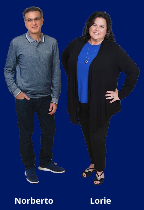 Photo of two RBCLs, Noberto and Lorie, standing side by side