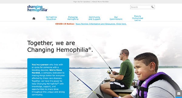Changing Hemophilia<sup>®</sup> Website Changing Hemophilia<sup>®</sup> Website