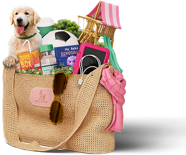 Bag with dog and activities