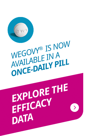 Wegovy® pill icon with blue background