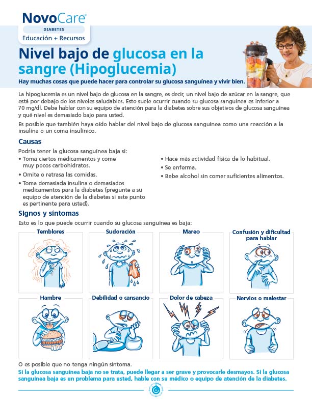 Low Blood Glucose (Hypoglycemia) – Spanish