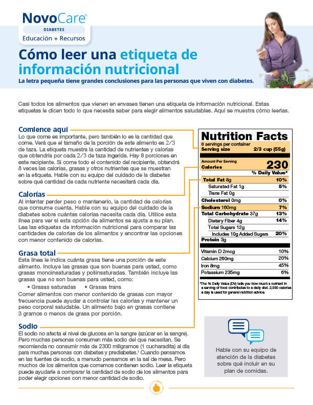 Reading a Nutrition Facts Label – Spanish