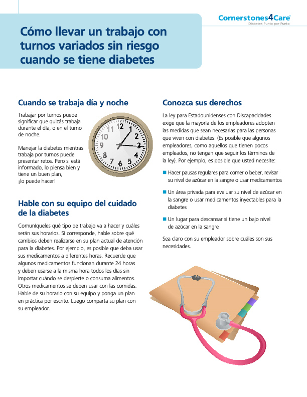 Working Shifts Safely with Diabetes – Spanish