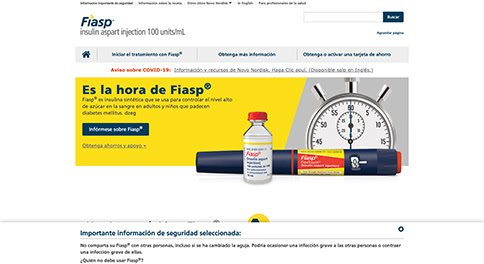 Fiasp<sup>®</sup> Patient Website Spanish