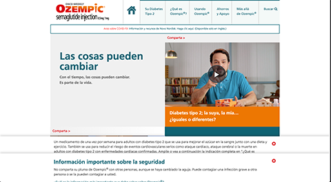 Ozempic<sup>®</sup> Patient Website – Spanish