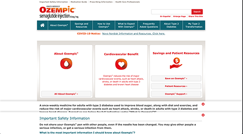 These highlights do not include all the information needed to use OZEMPIC®  safely and effectively. See full prescribing information for OZEMPIC.  OZEMPIC (semaglutide) injection, for subcutaneous use Initial U.S.  Approval: 2017