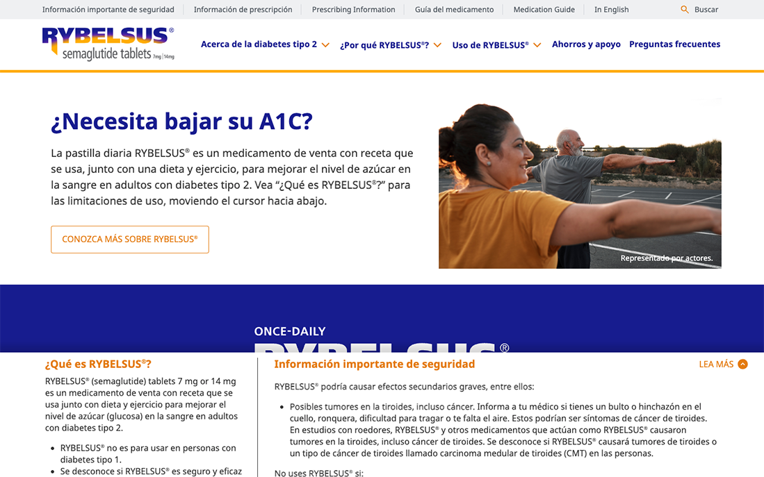 RYBELSUS<sup>®</sup> Patient Website – Spanish