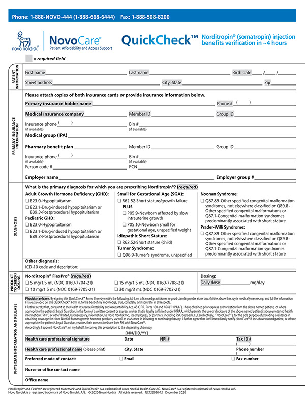 NovoCare® for GrowthRelated Disorder Products novoMEDLINK™