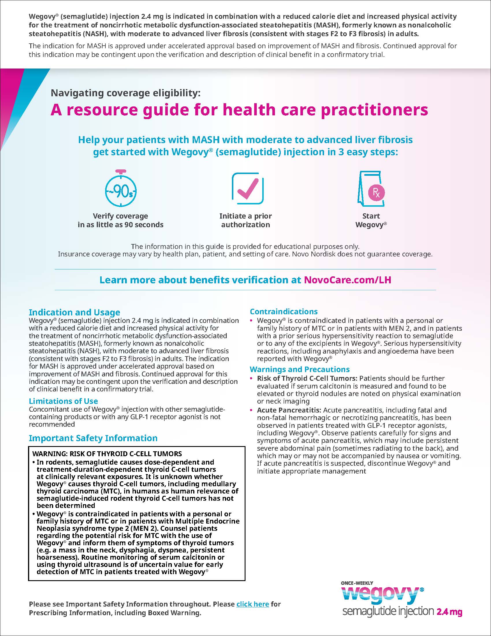 Wegovy® MASH Navigating Coverage Eligibility Resource Guide