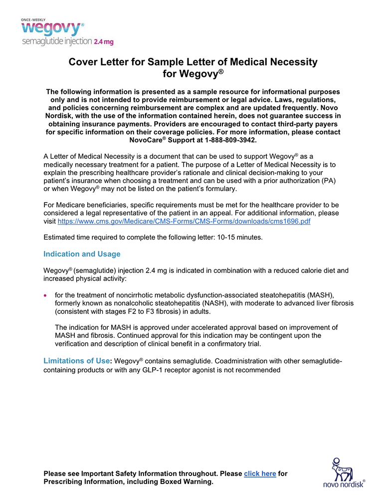 Sample Letter of Medical Necessity