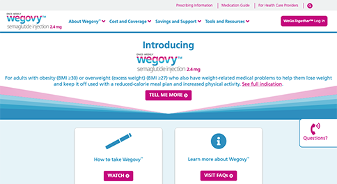 Wegovy<sup>®</sup> Patient Website