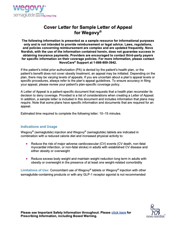 Sample Letter of Appeal