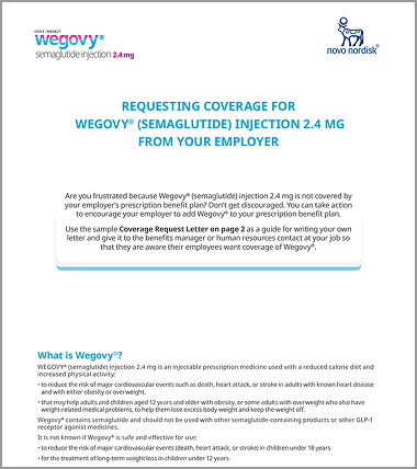 Wegovy® Coverage Request Sample Letter