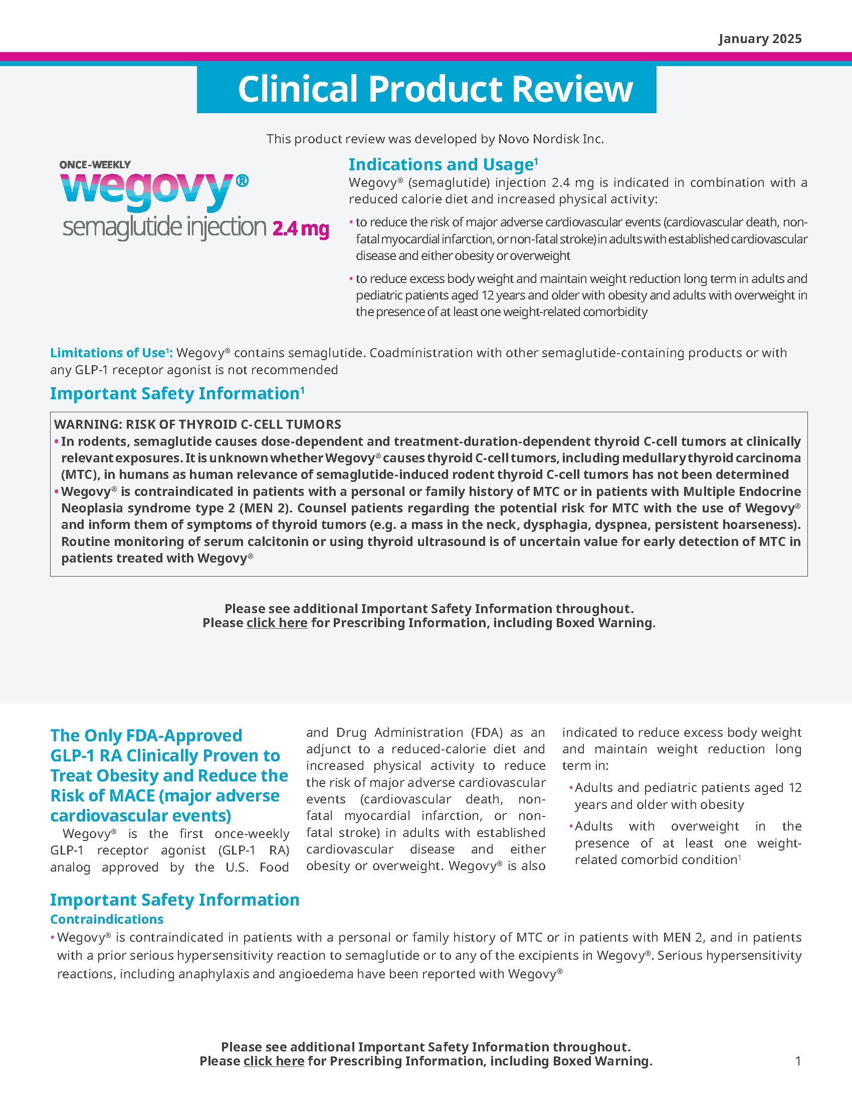 Wegovy® Clinical Product Review