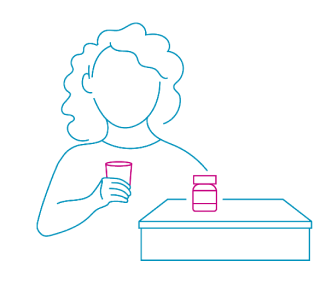 Wegovy® pill administration Sip & Go illustration