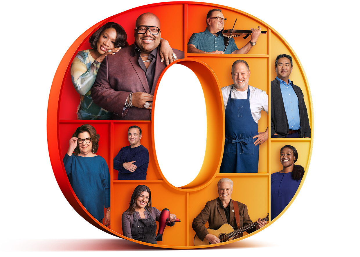Ozempic® O with images of people inside the letter