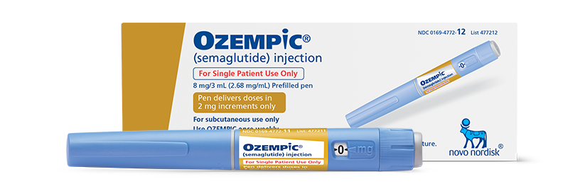 Ozempic® (semaglutide) injection 2 mg Pen and packaging label