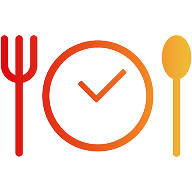 Fork, clock, and spoon icon