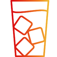 Cup filled with ice cubes icon