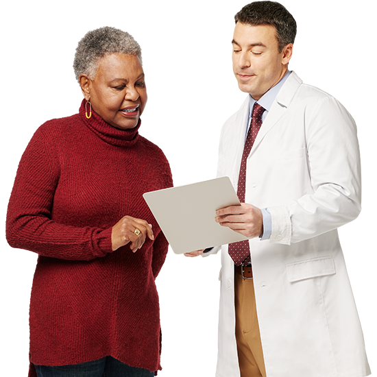 Adult patient with type 2 diabetes asking her pharmacist about her Ozempic® prescription