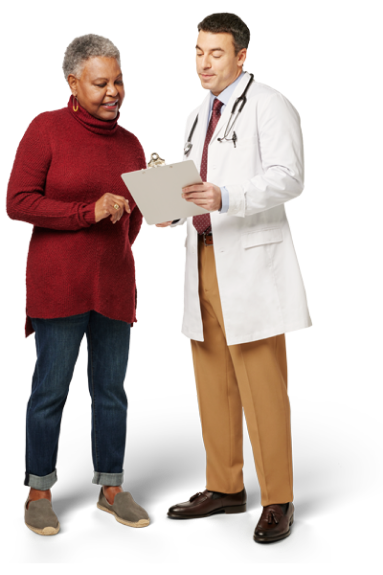 Adult patient with type 2 diabetes asking her pharmacist about her Ozempic® prescription