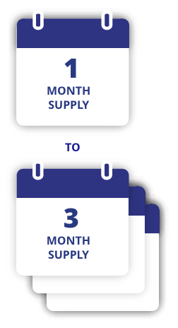 1 month supply to 3-month supply calendar icons mobile
