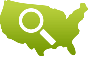 Magnifying glass and the United States