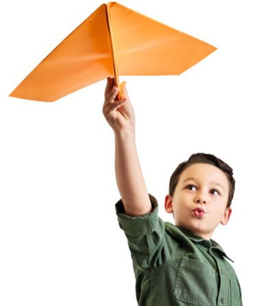Child with paper plane