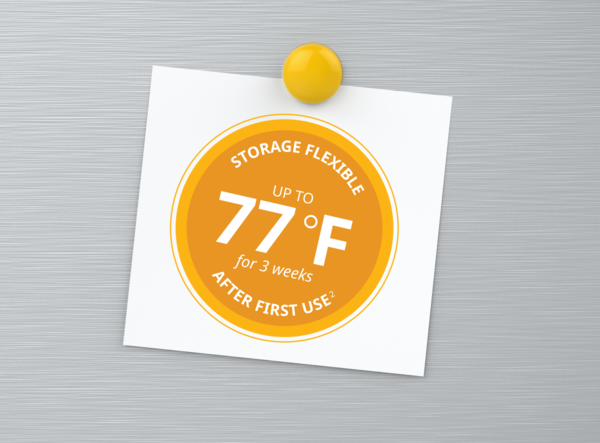 Storage temperature on a sticky note