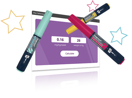 Sogroya® pens with pen selector tool
