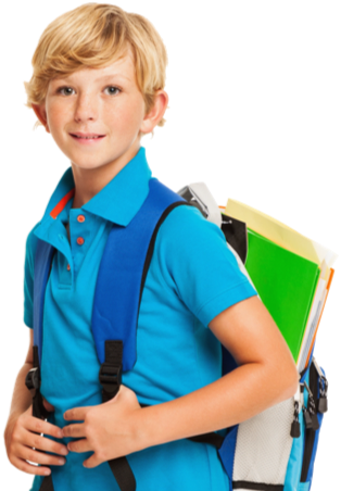 Boy carrying a backpack