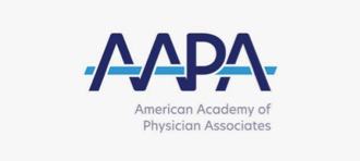 Logo of the American Academy of Physician Assistants, which offers educational opportunities and conferences on the topic of obesity