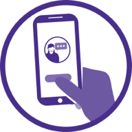 Logo of a hand holding a smartphone that has a weight loss coaching app