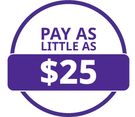 Pay as little as $25