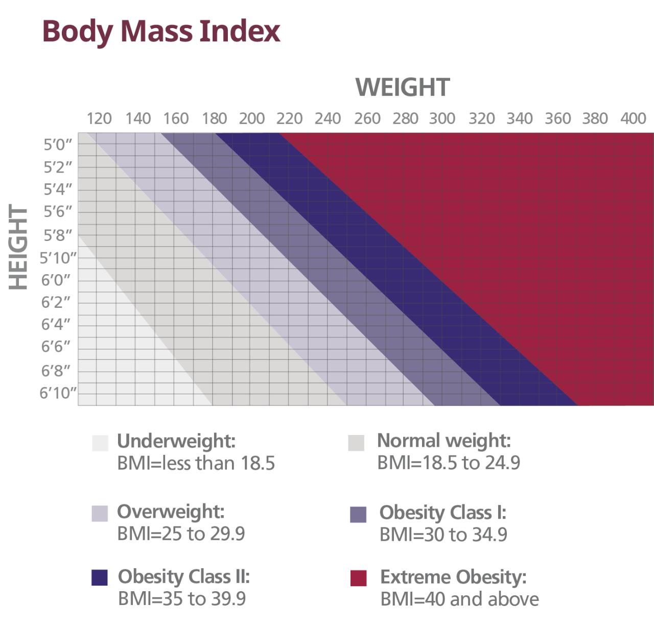 Body Mass Index chart