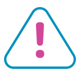 Warning icon inside a blue triangle