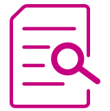 Paper with magnifying glass icon