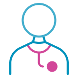 Person icon with stethoscope