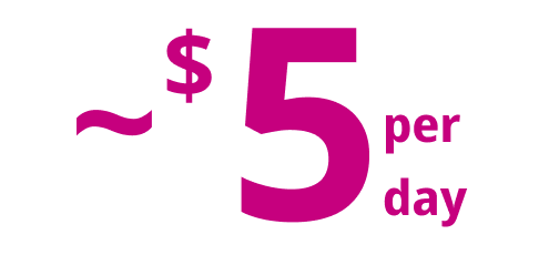 “~$7 per day” in magenta