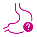 Stomach with question mark icon