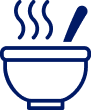 Steaming bowl of soup