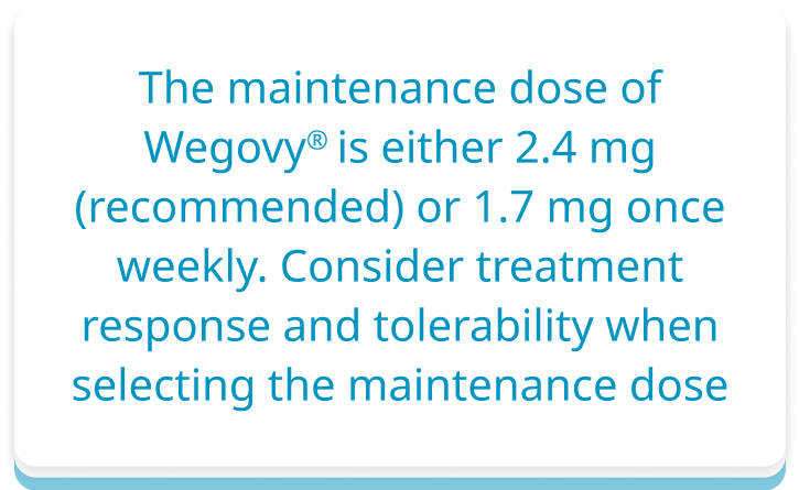 Wegovy™ dose escalation schedule