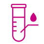 Test tube and blood drop icons