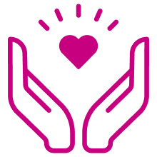 Two hands with a heart in the middle