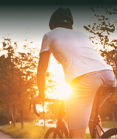 Man riding bike