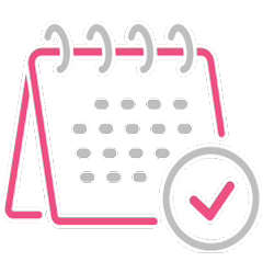 Calendar and checkmark icon